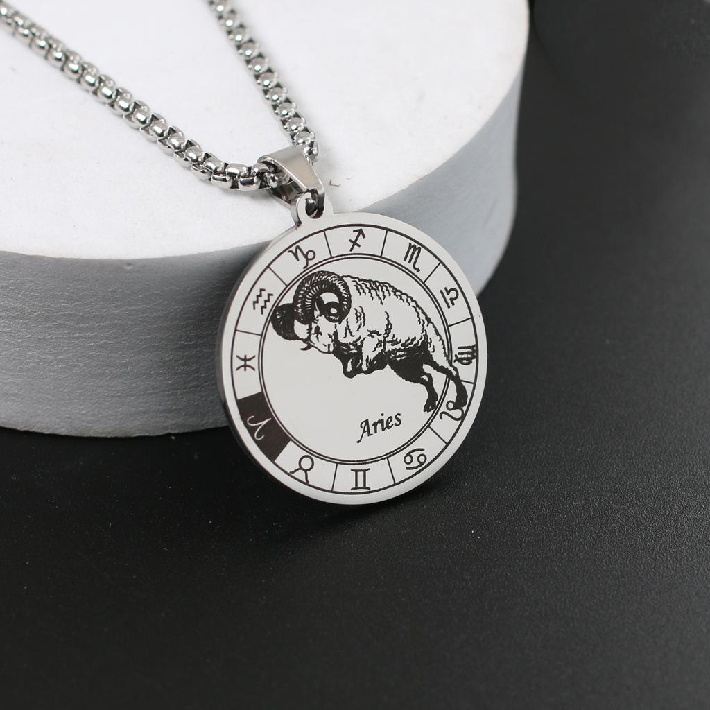 Ожерелье со знаком зодиака для мужчин и женщин лучшему другу, собачьи жетоны, подарок на день рождения, ожерелье с 12 созвездиями, кулон, ювелирное изделие для пары, подарок
