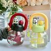 With Straw Portable Drink Bottle Leakproof Transparent Bottle Kids Water Sippy Cup Outdoor