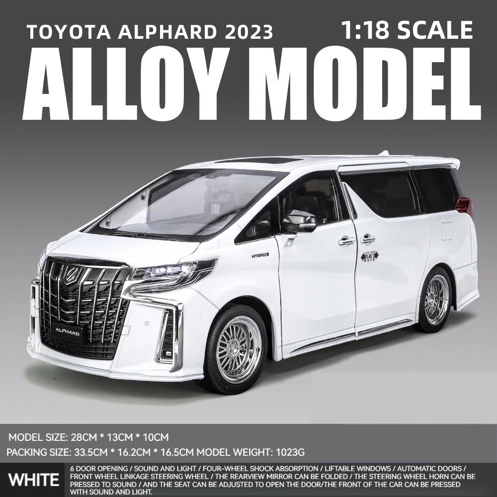 Новая модель автомобиля Toyota Alphard MPV из цинкового сплава в масштабе 1/18, литая металлическая игрушечная машинка, модель автомобиля с высокой имитацией звука и света, детские подарочные украшения