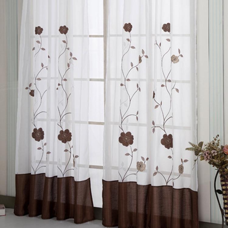 09Ya91 Yarn Splicing Computer Embroidery Large Curtains, Window Screens