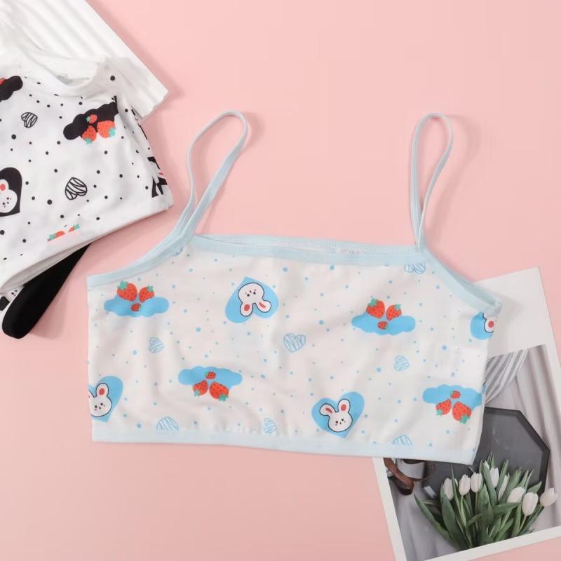 5 шт./лот нижнее белье из хлопка для девочек подросткового возраста бюстгальтер для тренировок 8-14 лет