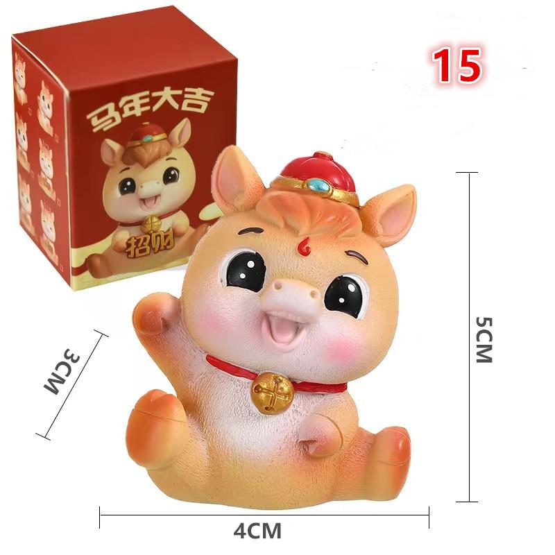 1PCS 2026 Cute Year Of The Horse Ornament Horse Year Mascot Doll Zodiac Horse DIY Desktop Decoration Car Ornament New Year Gift