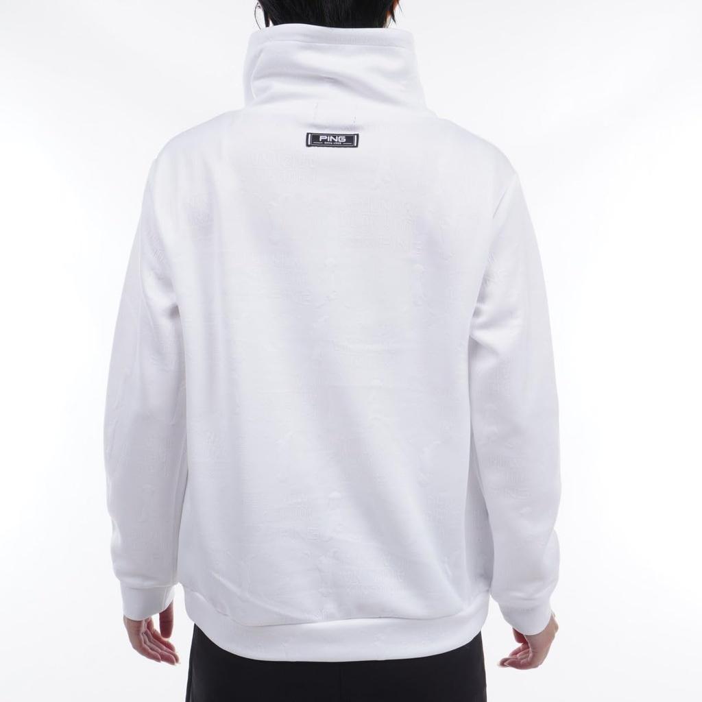 PING Apparel Women's Long Sleeve High Neck Shirt (Mr. PING Shadow Pattern) / Golf Undershirt / 622-3269900 030_White, Size M