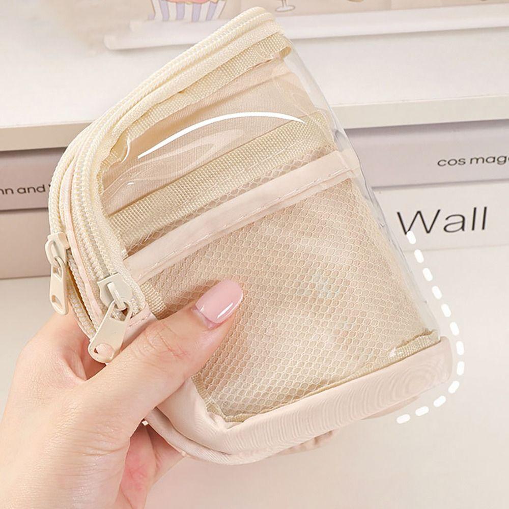 PU Leather+PVC Pencil Case Five-Layer Pencil Box High Quality Pen Bag  School Office