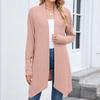 Women's Ladies' Casual Fashion Long-sleeved Knitted Cardigan Long Coat