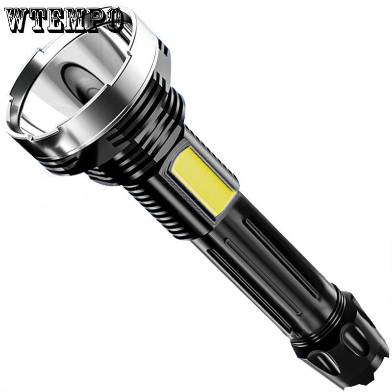ABS Torch Outdoor Home Portable Searchlight Usb Rechargeable Cob Side Light High Power Strong Light Torch