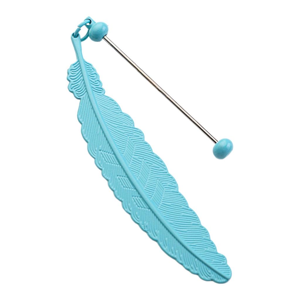 Feather Bookmarks Beadable Book Mark Metal Feather Book Page Holder for Book Lover Reader Teacher Student Gift