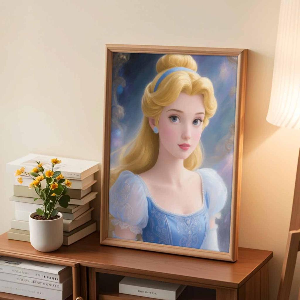 DIY Diamond Painting The Princess In The Oil Painting Cross Stitch Kit Mosaic Art Diamond Painting Full Circle Diamond Home Decoration