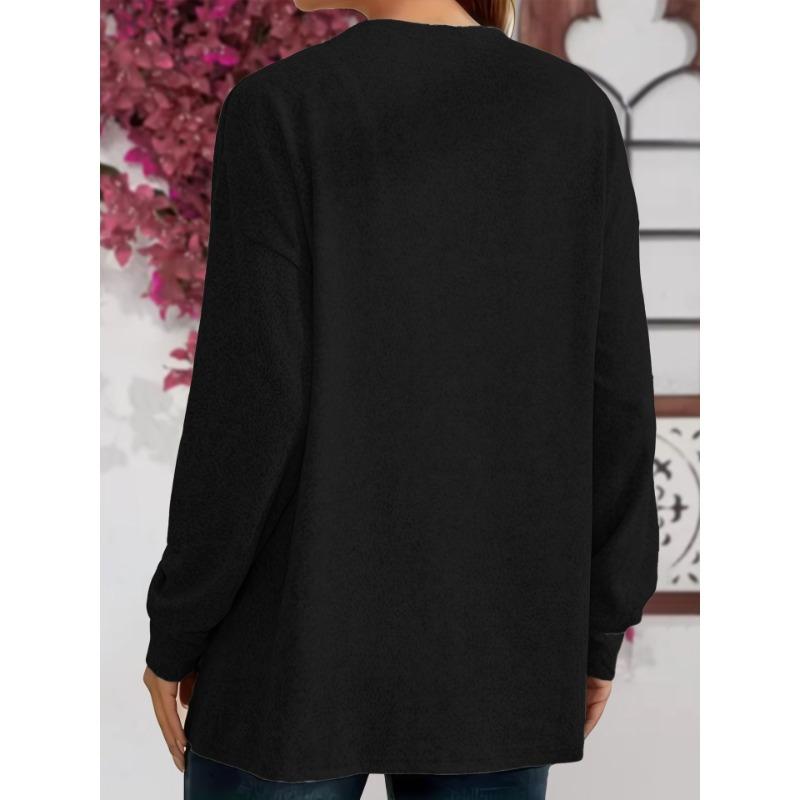 DAFIFY Женская мода повседневная осень-зима однотонные принты с длинным рукавом свитера