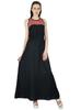 Women Long Maxi Dress Embroidered Neck Trendy Chic Clothing
