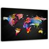 Canvas Print Coloured World Map