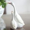 Статуэтка из смолы «Утка-мать, дитя», скульптура «Белая утка», украшение для дома и улицы, семья уток