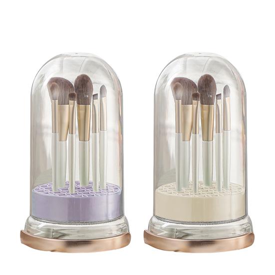 2-in-1 Silicone Makeup Brush Cleaner Bowl Cosmetic Brush Cleaner with Drying Holder for Storage Stand