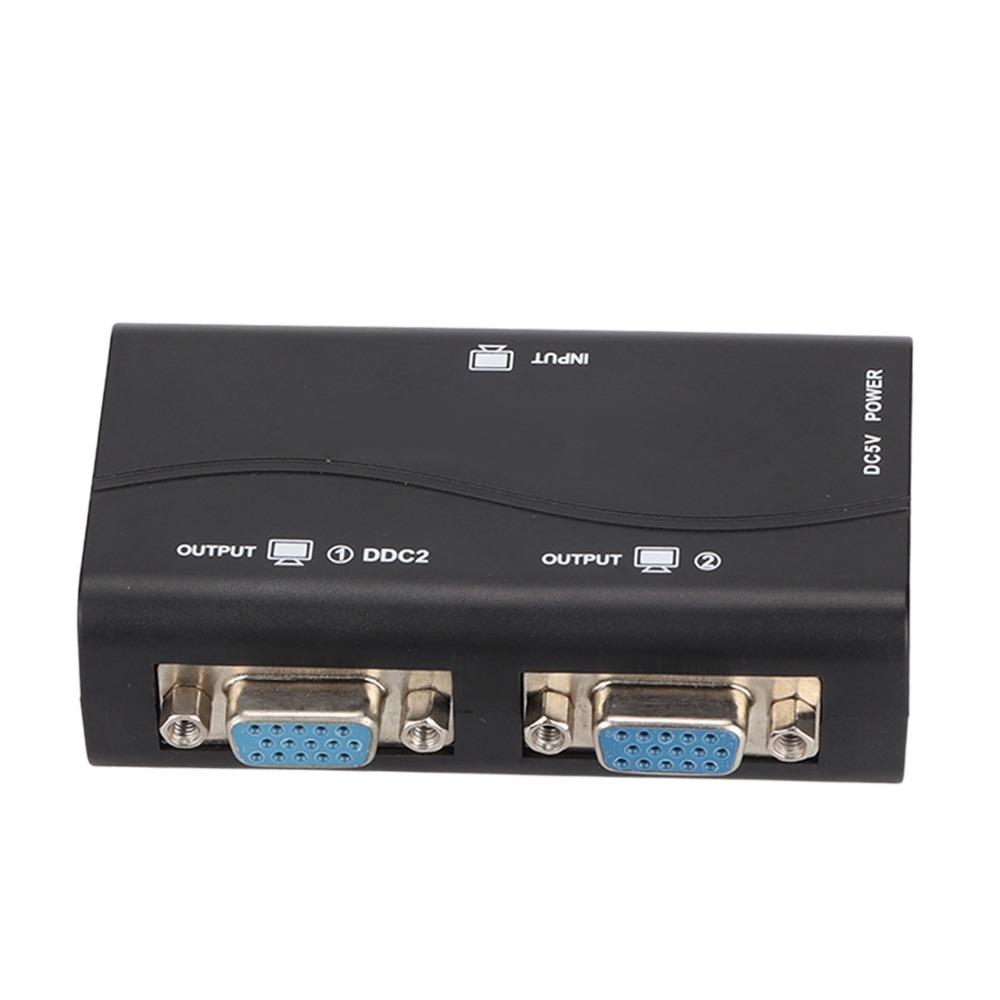 1 in 2 Out VGA Splitter 250MHz Video Distribution Duplicator VGA Splitter Amplifier Laptop