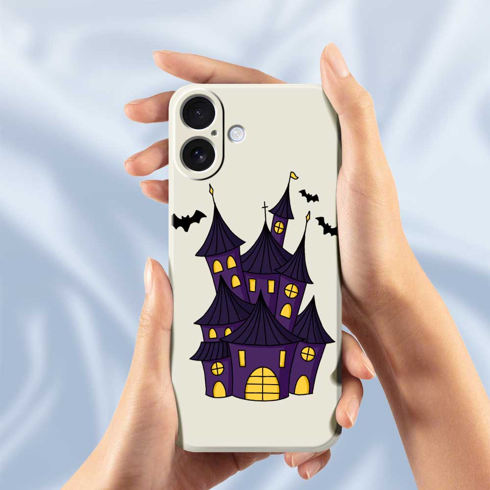 For iPhone 17 Case Bat Castle Pattern Printing Straight Edge TPU Phone Back Cover