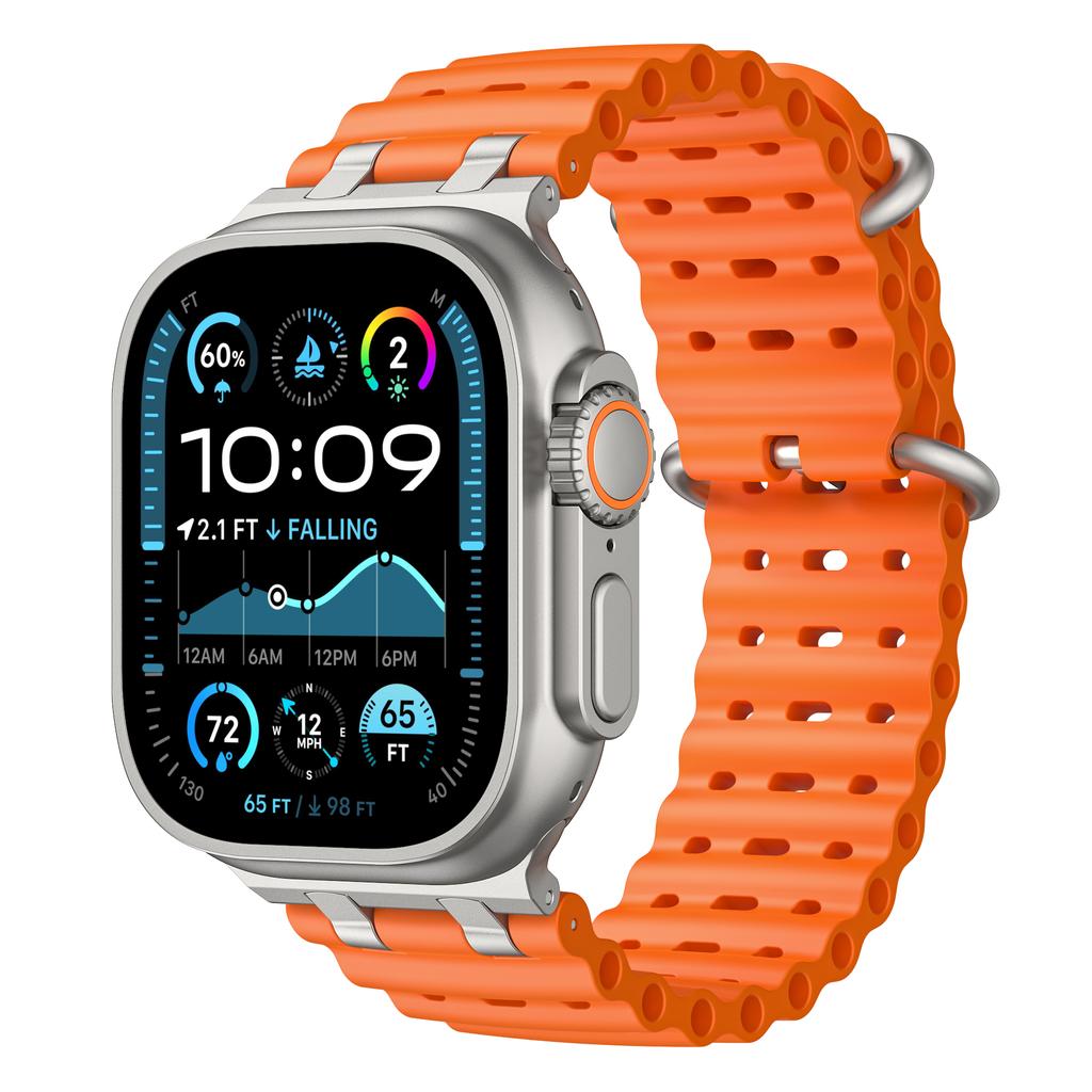 Silicone Band for Apple Watch Ultra 3/2 49mm 46mm 44mm 45mm Breathable Sport Strap for Iwatch Series 11 10 9 8 7 6 5 4 SE3 Men