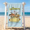 Мультяшное милое полотенце F-FlintStones для сушки, банное полотенце, подходит для легкого плавания, кемпинга, йоги, пляжа, прогулок