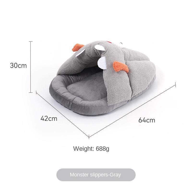 Warm Little Monster Pet Sofa In Winter Funny Mongolian Yurt Cat Nest Comfortable Semi-closed Slipper Nest