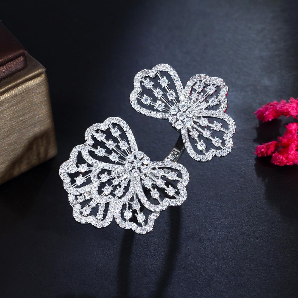 Ювелирные изделия CMM, массивные роскошные кольца со сверкающими циркониями и большими массивными цветами для женщин