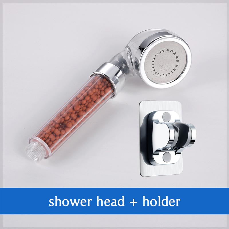 Суперфильтр Anion Spa Маленькая душевая насадка с держателем шланга Экономия воды под высоким давлением Насадка для душа из нержавеющей стали с дождевой насадкой