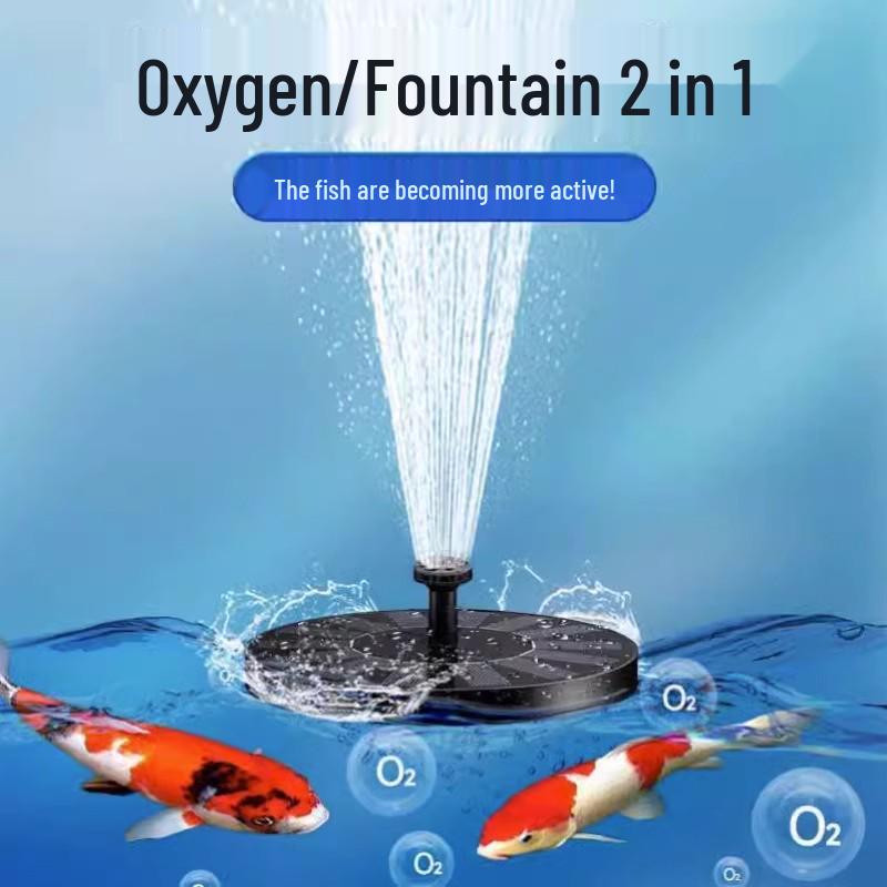 Автоматический солнечный прудовый фонтан-циркулятор и аэратор для наружного использования
