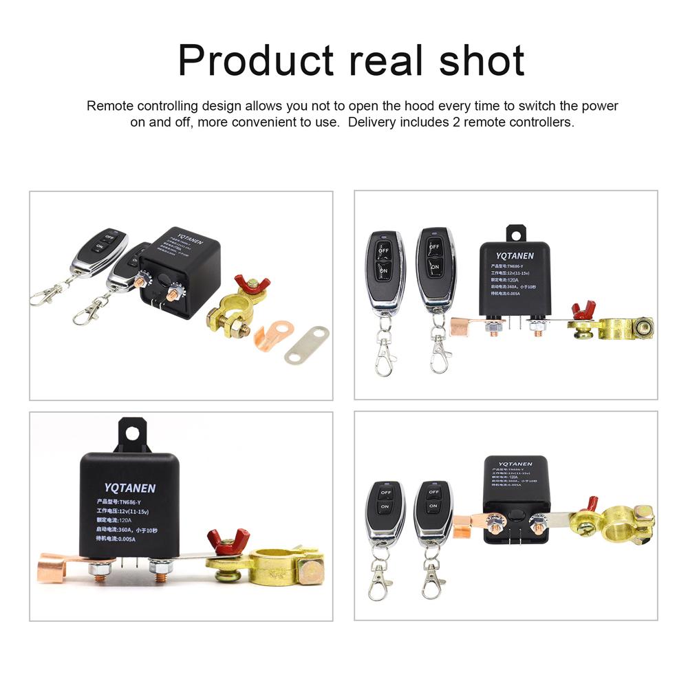 YQTANEN 12 В автомобильное реле аккумулятора, беспроводной дистанционный выключатель аккумулятора, изолятор выключателя аккумулятора