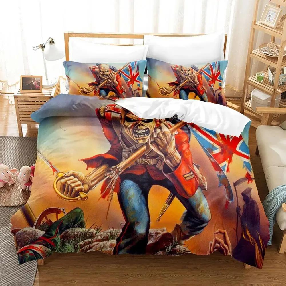 Heavy Metal Anime Duvet Cover Set for Adults Boys Bedroom Bedding Set Queen King Size Luxury Boys Bedding Set