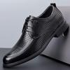Men's Genuine Leather Breathable Formal Shoes – Top Layer Cowhide, Pointed Toe, Hollow Design, High-End Casual Style