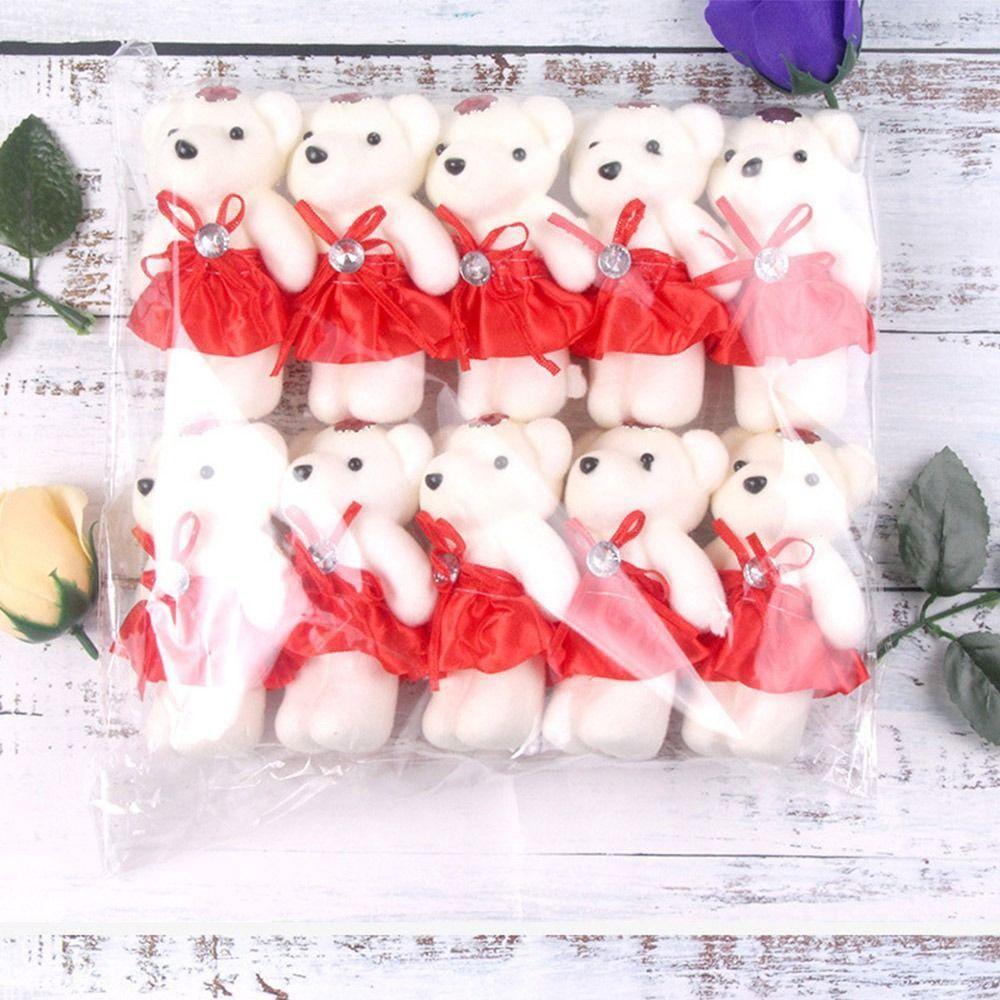 10 шт./компл. мягкая кукла-медведь мультфильм День святого Валентина букет цветов новая сумка кулон кукла
