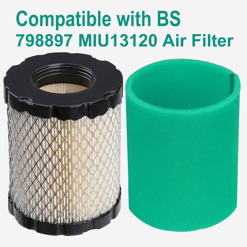 MIU13120 Air Filter, for 798897 592496 794935 653412 Air Filter, Compatible with John Deere LG269 Lawn Mower Air Cleaner Maintenance Kit