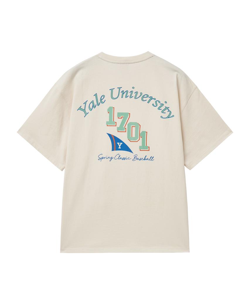 YALE 1701 Футболка с графическим рисунком флага_Кремовый