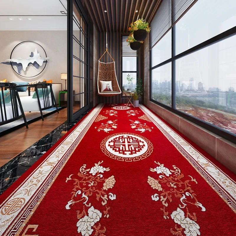 Длинные ковры для прихожей на заказ, европейская лестница, ковер для коридора, свадебный ковер для отеля, коврики, дорожки, цветочный нескользящий пол