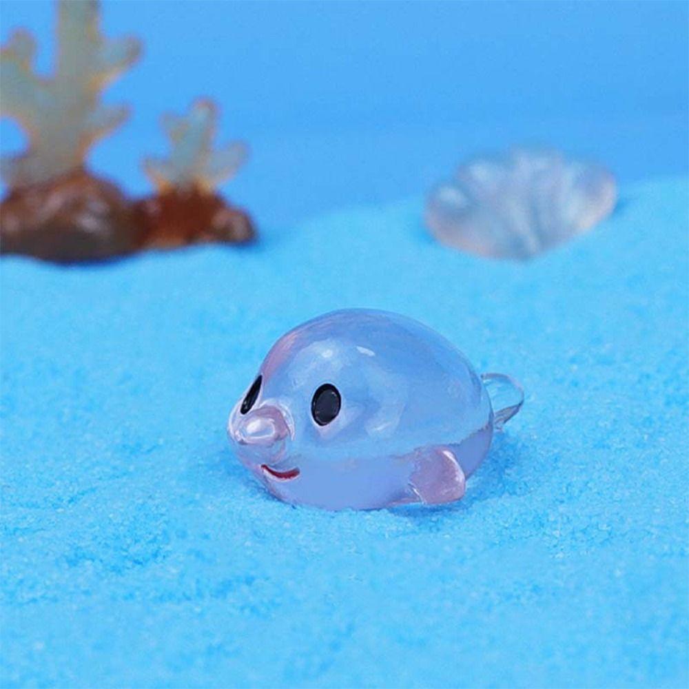 Cartoon Ocean Animal Miniature Figurines Cute Mini Ocean Animal Statue Desk Accessories