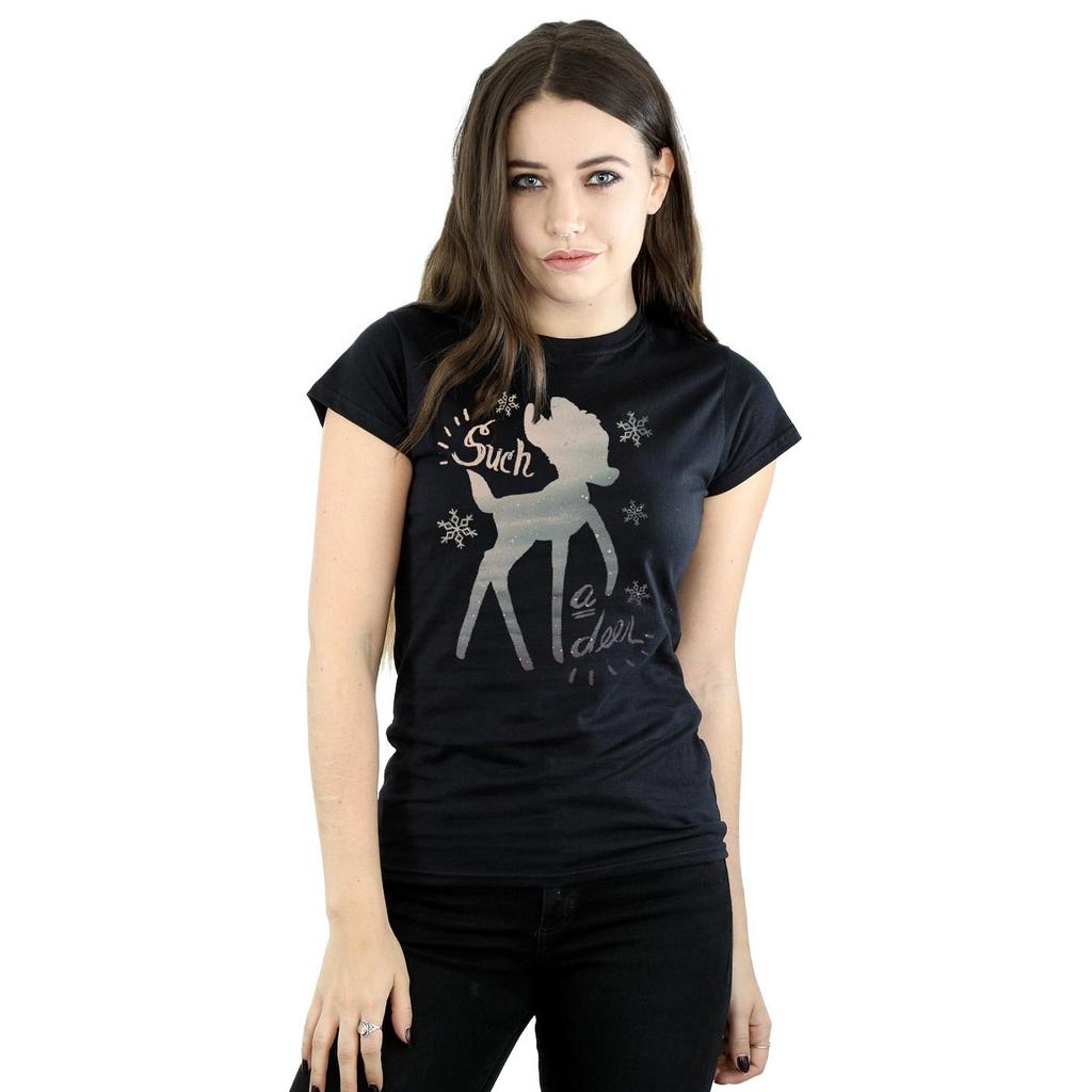 Disney Womens/Ladies Bambi Winter Deer Cotton T-Shirt