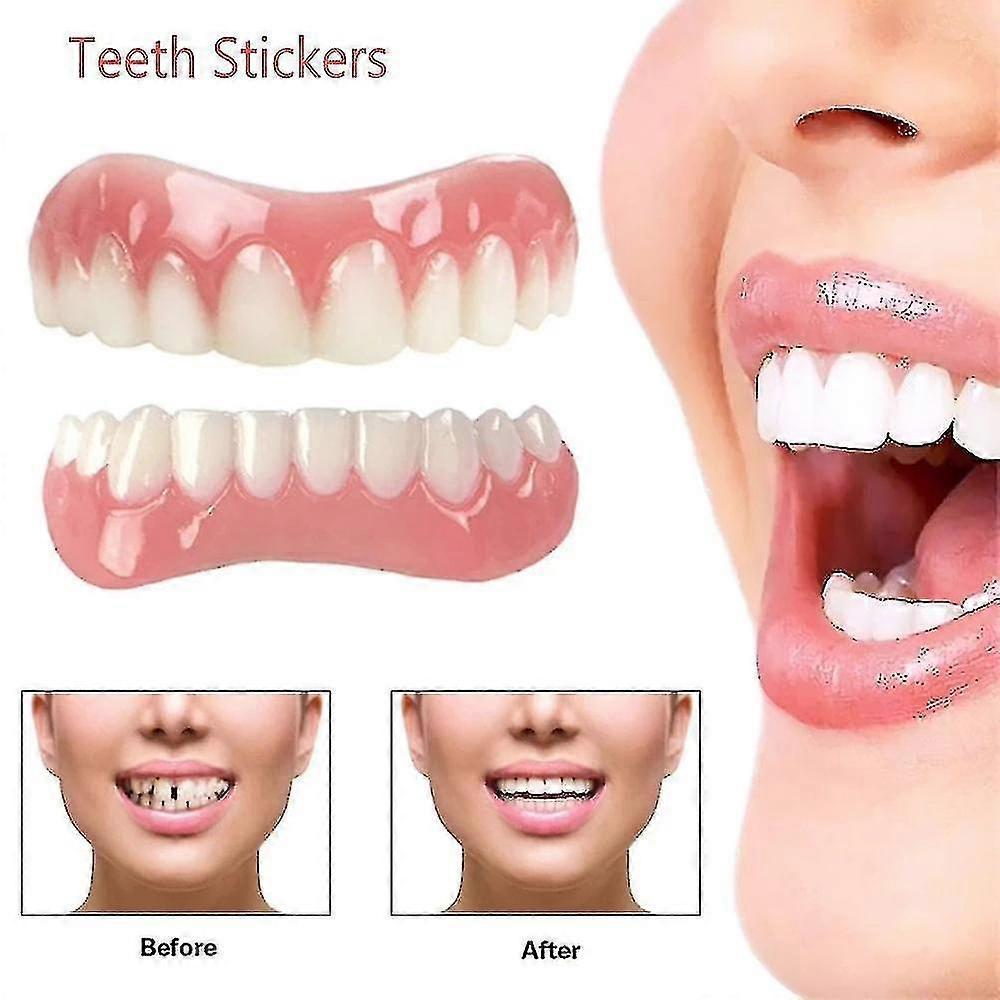 Bright White Silicone Tooth Veneers - Extra Thin & Comfortable Fake Teeth Cover
