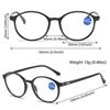 Spring Hinge Readers Reading Glasses Presbyopia Eyeglasses Anti-blue Light Glasses Oval Frame