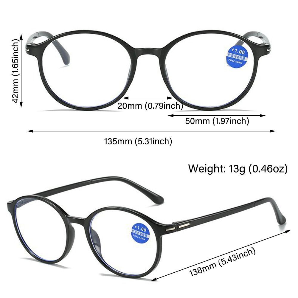 Spring Hinge Readers Reading Glasses Presbyopia Eyeglasses Anti-blue Light Glasses Oval Frame