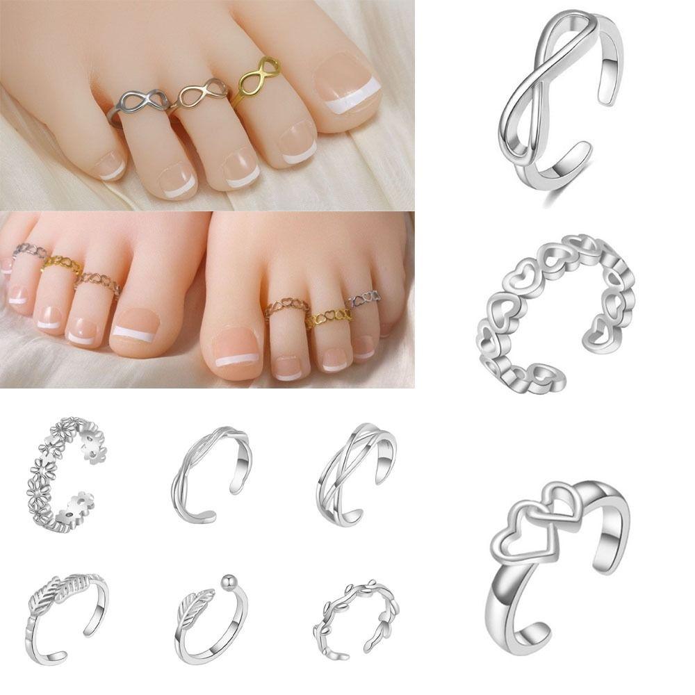 Geometric Heart Open Toe Rings Leaf  Arrow Foot Jewelry Fashion Toe Rings  Beach Outfits