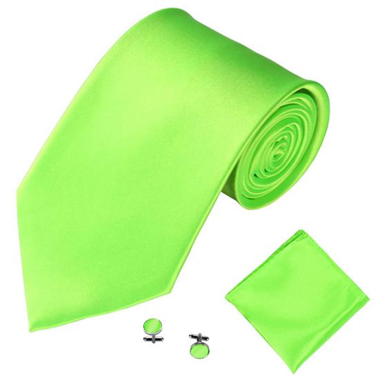 Men's Fashion Solid Color Suits Ties Necktie Cufflinks Hanky Set Tuxedo Suit