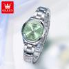 OLEVS Original Womens Quartz Watch Solid Stainless Steel Waterproof Calendar Ladies Watch Fashion Simple Elegant Wristwatch