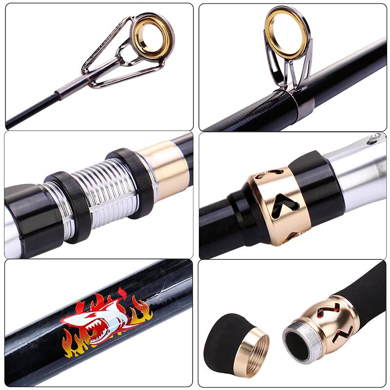 Fishing Rod 1.8m-3.0m,Lightweight Carbon Fiber Rod,Ceramic Guide Ring Not Hurt The Line,Durable Rod