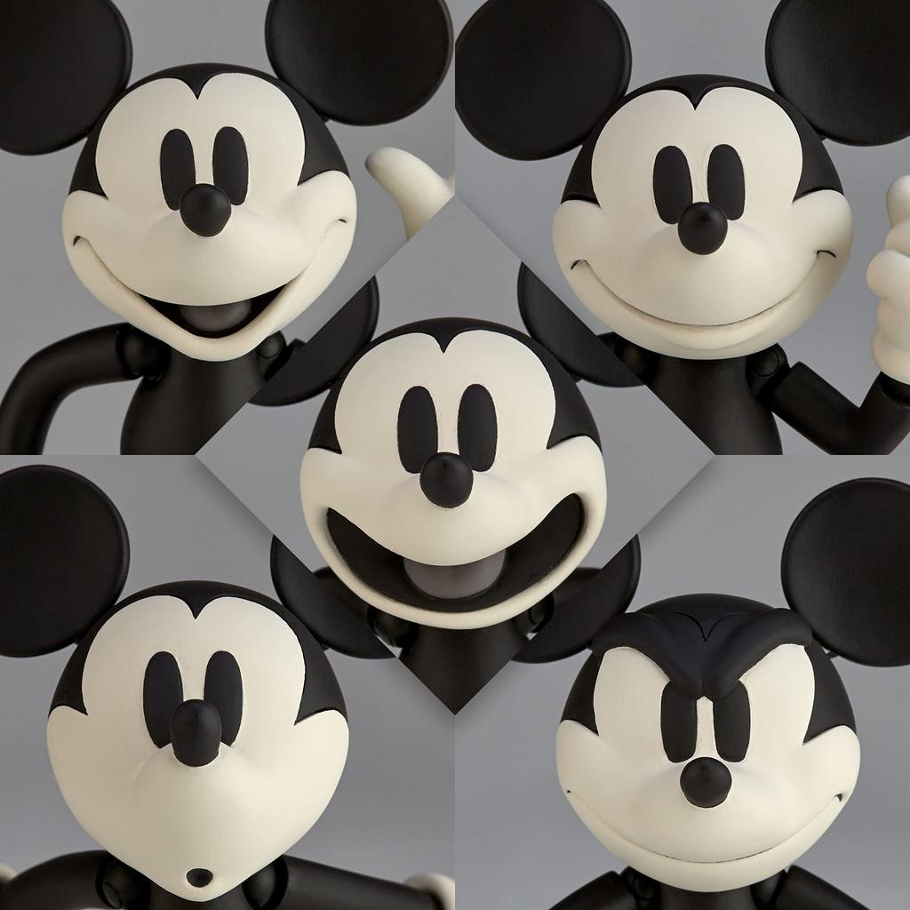 Kaiyodo figurecomplex MOVIE REVO Микки Маус Монохромный Цвет МИККИ МАУС монохромный цвет 105 мм АБС ПВХ Окрашенная Фигурка Действия Revoltech (1936 / Вер.)