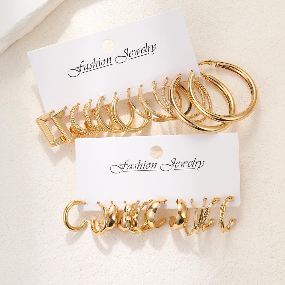 17KM Gold Color Vintage Circle Hoop Earrings для женщин и девочек, простые модные геометрические серьги-подвески, модные украшения для вечеринки