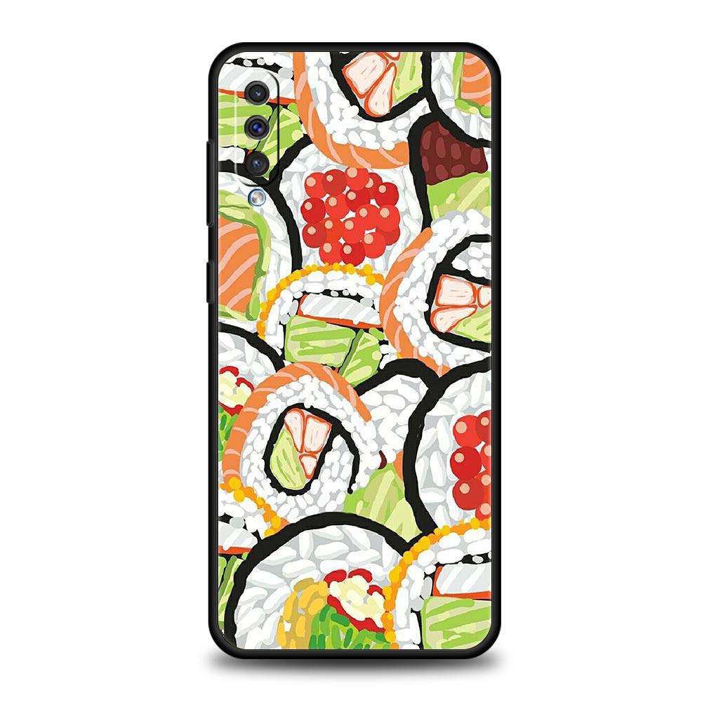 Чехол для телефона Samsung A56 A36 A26 A54 A52 A24 A14 A50 A70 A40 A20E A06 A12 A22 A34 A42 A32 5G A04s A16 Cover Милый Мультяшный Суши