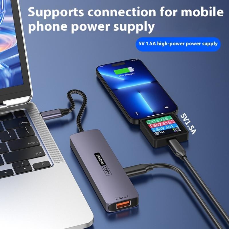 Док-станция Type C 10 Гбит/с с несколькими портами, адаптеры, Power Delivery PD100W 140W, USB 3.2 разветвитель для ПК, телефона, 4K 60 Гц HDTV