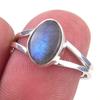 Natural Labradorite Gemstone Handmade 925 Solid Sterling Silver Ring Size 7 F0Q39