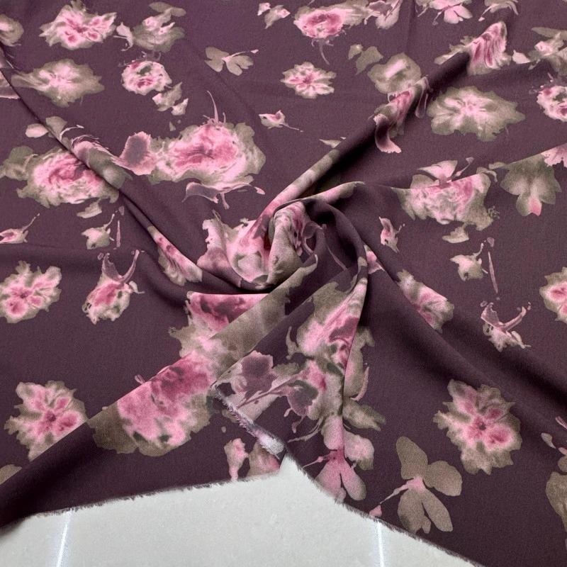 100x150cm Floral Printed Style Fabric Summer Silk Chiffon Fabric for Diy Sewing Soft Comfortable Dress Shirt Pajamas Pants