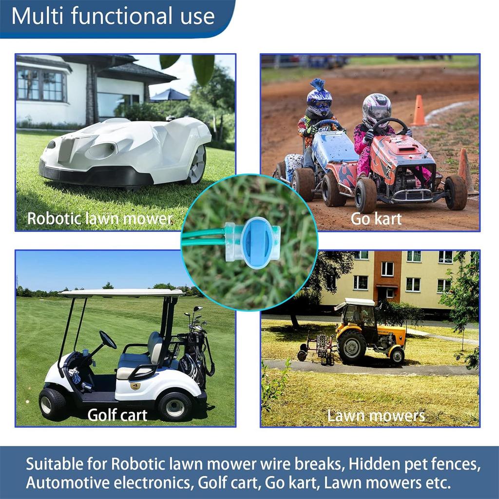 Самозачищающиеся кабельные соединители Водонепроницаемый набор соединителей для кабелей от 22 до 14 AWG для роботизированных газонокосилок и ирригации
