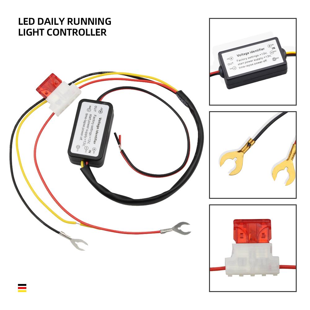 1 шт. контроллер DRL для автомобильных светодиодных дневных ходовых огней, реле, жгут проводов, диммер, включение/выключение, 12-18 В, контроллер противотуманных фар