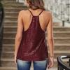 Summer Sequined Camisole Vest, Fashionable And Versatile V-neck Sleeveless Top For Women